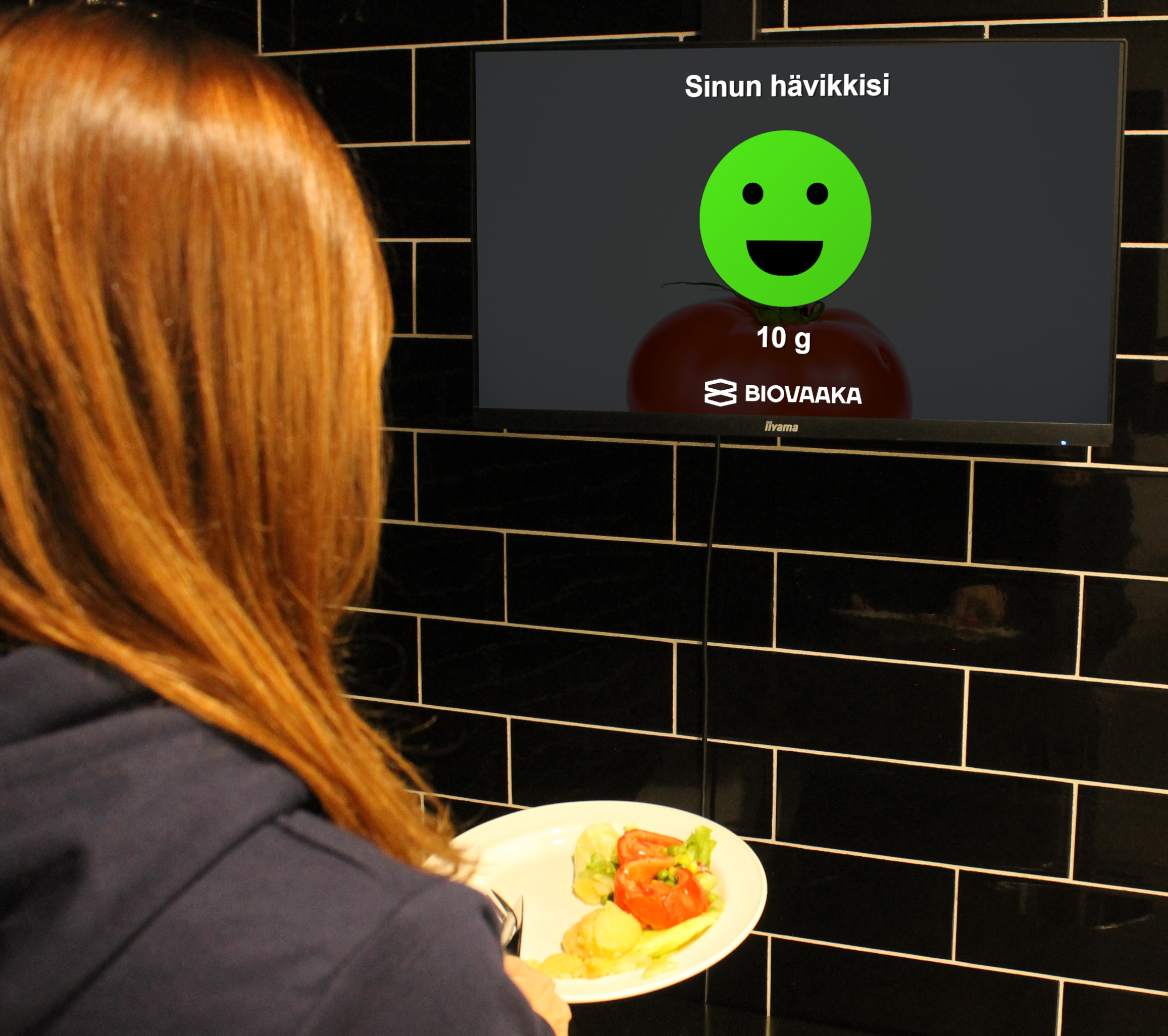 Biovaaka Serve näyttää ruokailijalle palautteen poisheitetyn ruokahävikin määrästä